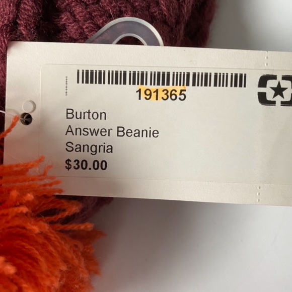 Burton NEW Answer Beanie Hat Sangria - Picture 6 of 6